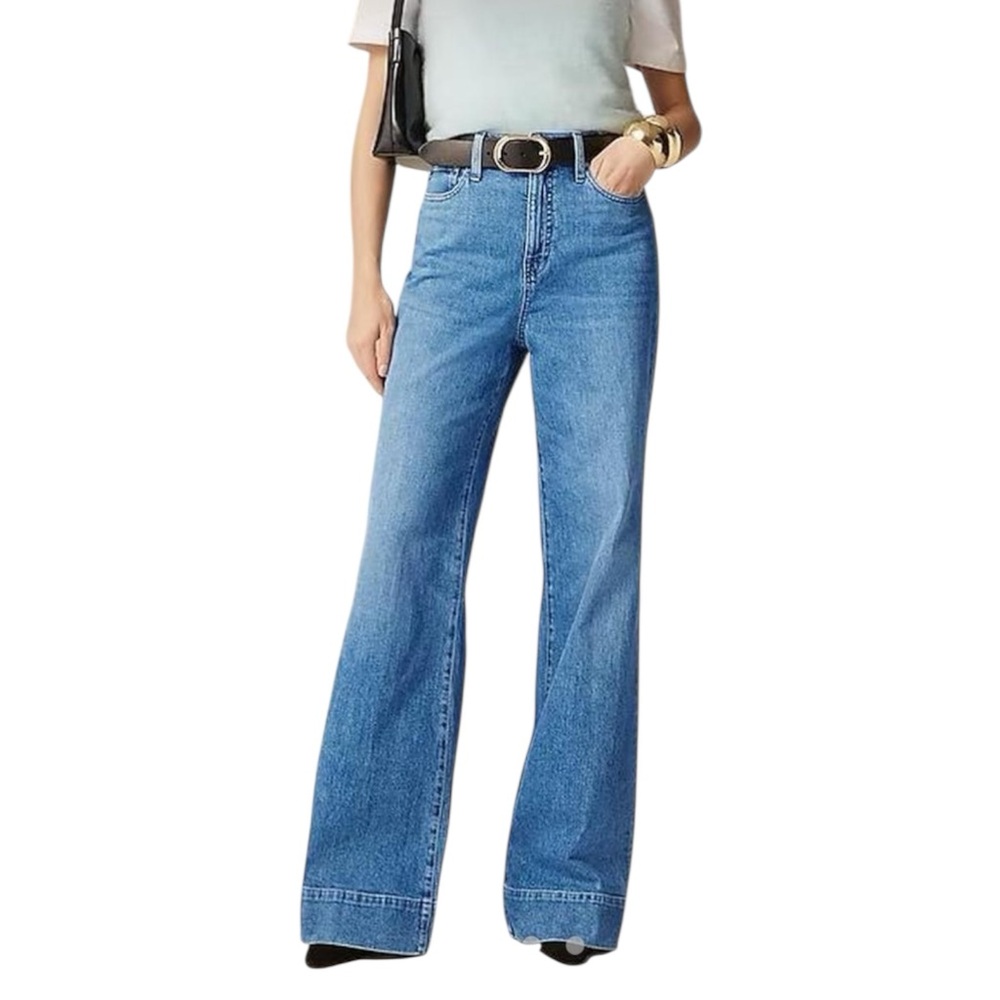 J.Crew Womens Plus Size 37 '96 Denim Trouser Jeans Medium‎ Wash High Rise #CF233